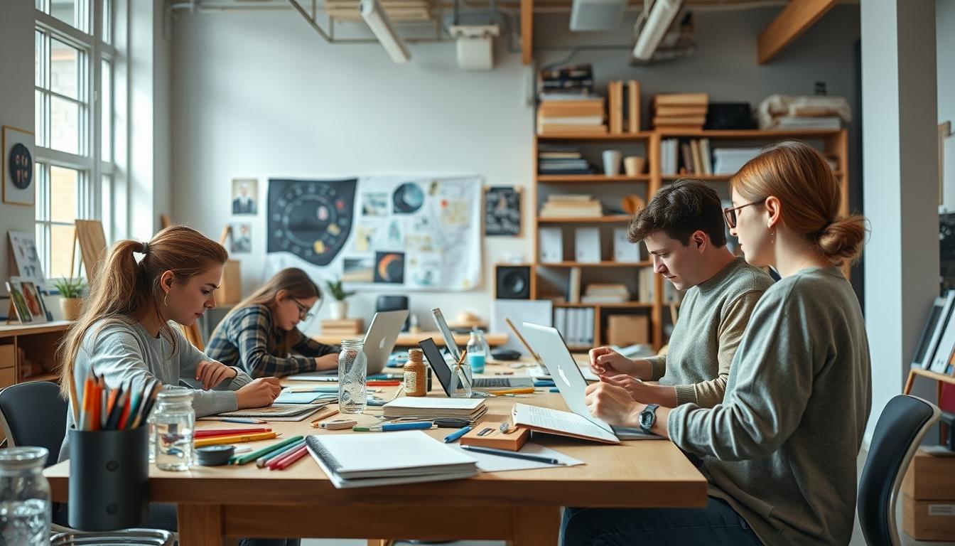 Student preparing for exams with study materials