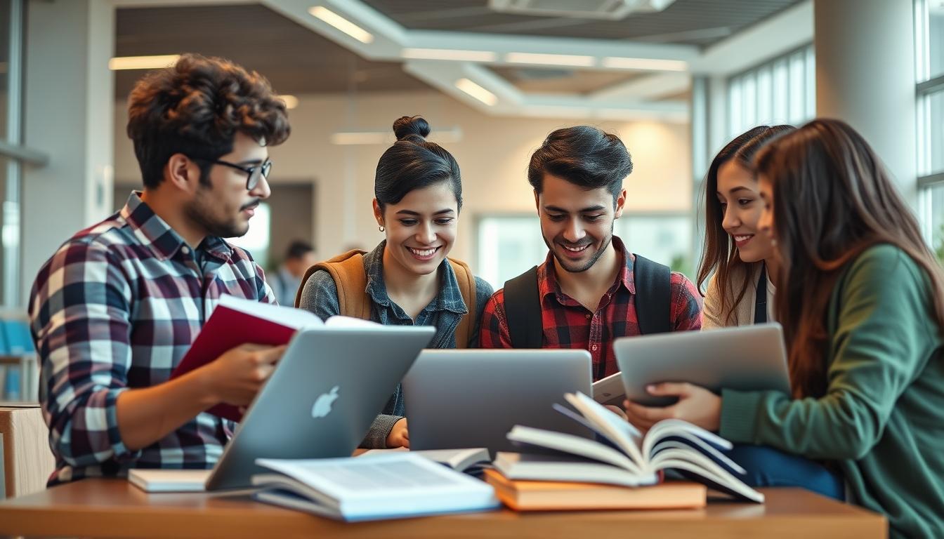 Students working in research laboratory